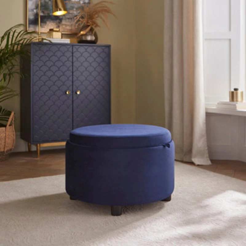Image of Leylani Tray Top Velvet Occasional Stool