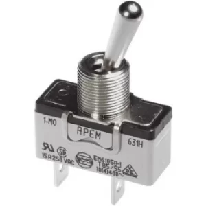 Image of APEM 637H/2 Toggle switch 250 V AC 10 A 1 x (On)/Off/(On) momentary/0/momentary