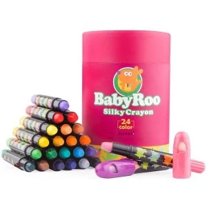 Image of 24 Coloured Washable Silky Crayons