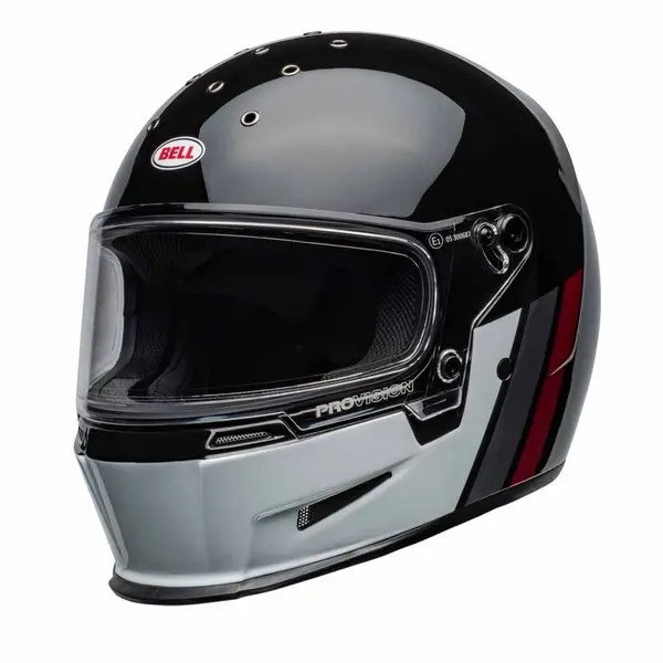 Image of Bell Eliminator Black White Full Face Helmet Size L