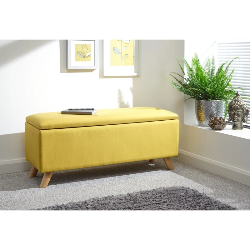 Image of GFW Secreto Mustard Fabric Blanket Box