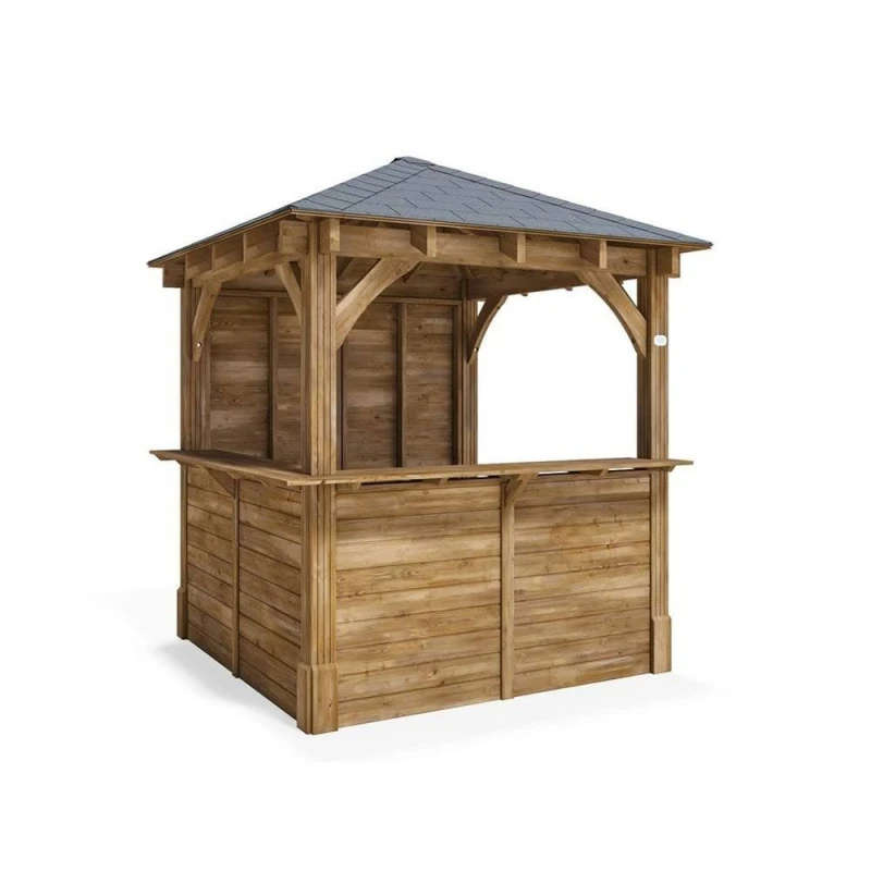 Image of Dunster House Garden Bar Wooden Outdoor Pub Shed Gazebo 2.5M X 2.5M Heavy Duty Leviathan L