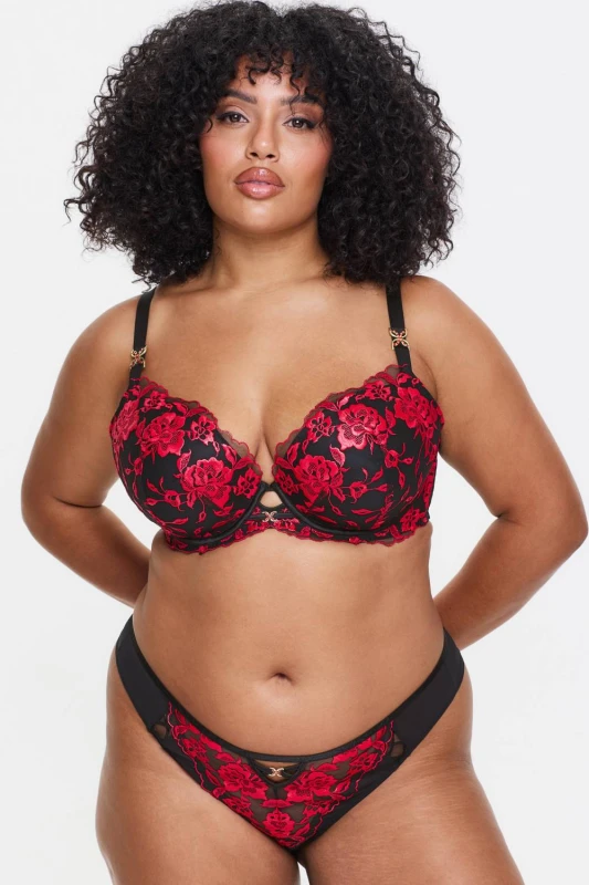 Image of Ann Summers Womens Endless Attraction Padded Plunge Bra Size: 30FF Multicolor Female 30FF