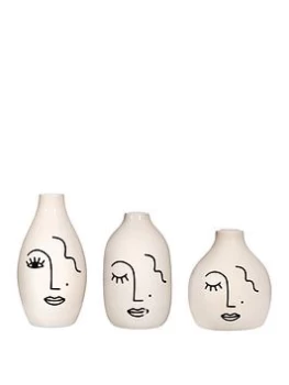 Image of Sass & Belle Abstract Face Vases - Set Of 3
