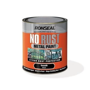 Image of Ronseal No Rust Metal Paint Smooth Silver 250ml