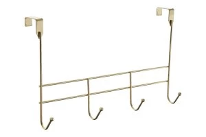 Image of Premier Housewares 4 Hook Over The Door Hanger - Champagne Gold