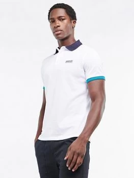 Image of Barbour International Enduro Contrast Collar Polo Shirt - White