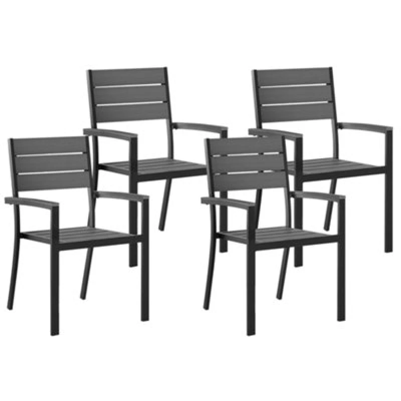 Image of Beliani Set Of 4 Garden Chairs Prato Grey