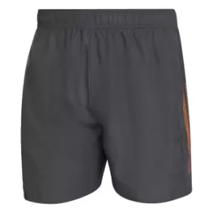 Image of adidas Short Length Mid 3-Stripes Swim Shorts Mens - Grey