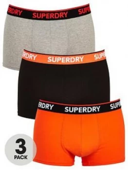 Image of Superdry Classic Three Pack Trunk - Multi, Grey Multi, Size S, Men