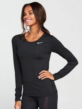 Image of Nike Training Pro Cool Long Sleeve Top Black Size M Women