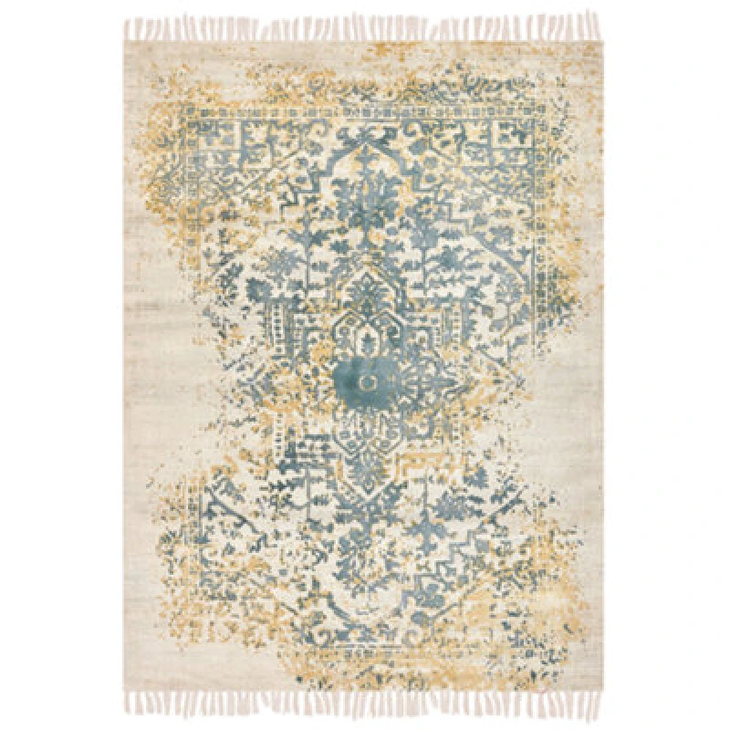 Image of Beliani Rug Boyali Dark Green 160 X 230 Cm Viscose