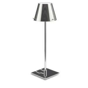 Image of Virgin Table Lamp With Round Tapered Shade Chrome