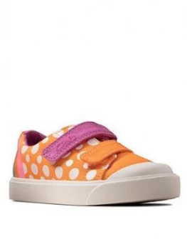 Image of Clarks Toddler City Bright Canvas Shoe - Orange
