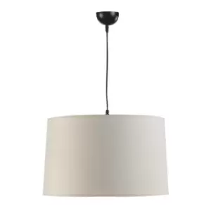 Image of Onli Losanna Black Cylindrical Pendant Ceiling Light, Fabric Shade