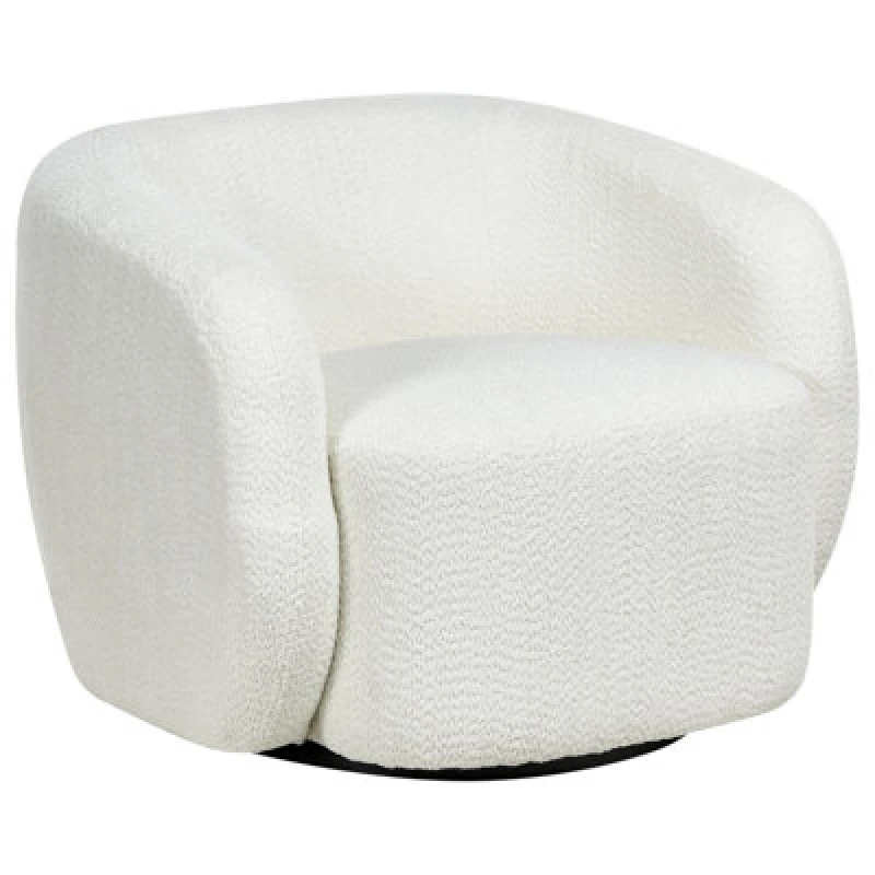 Image of Beliani Fabric Swivel Armchair Off-White Tore