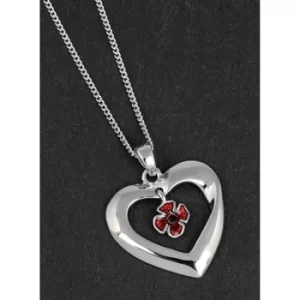 Image of Equilibrium Silver Plated Poppy Heart Necklace