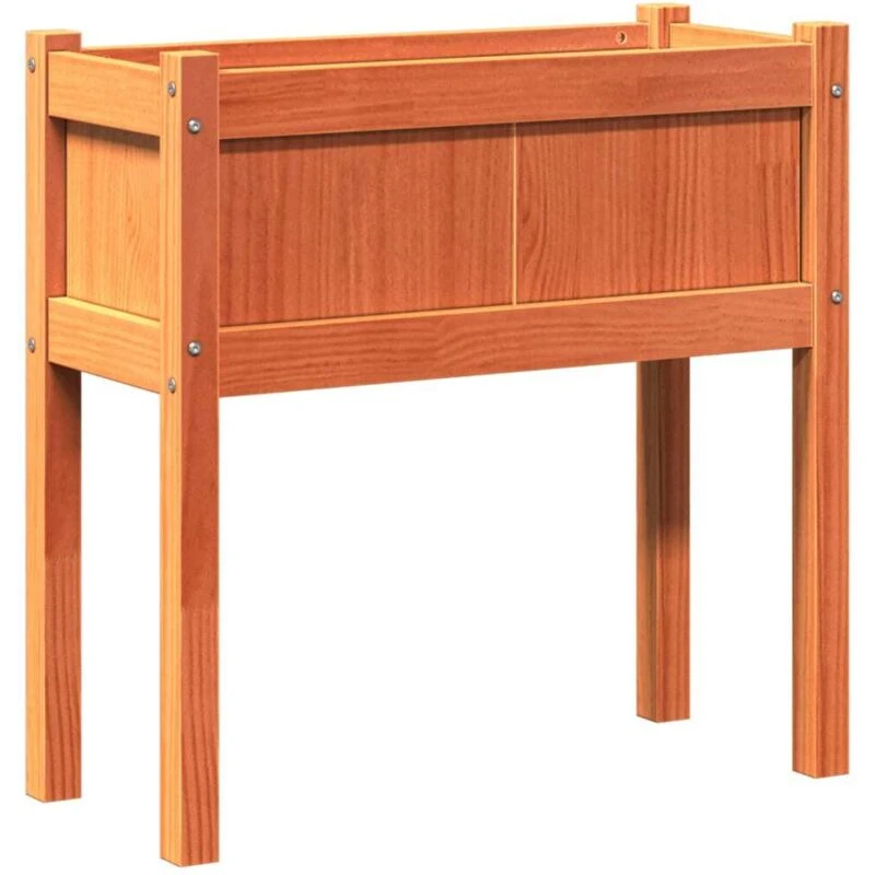 Image of vidaXL Garden Planter w/ Legs Wax Brown 70x31x70cm - Pine, Brown 837558