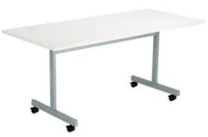 Image of One Eighty Tilting Table 1600 X 700 Silver Legs White Rectangular Top