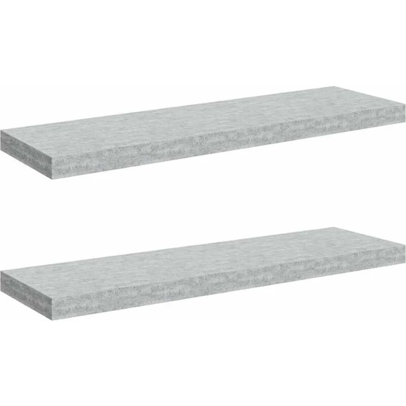 Image of VIDAXL Vidaxl - Floating Wall Shelves 2 pcs Concrete Grey 80x23.5x3.8cm mdf 8720286417027