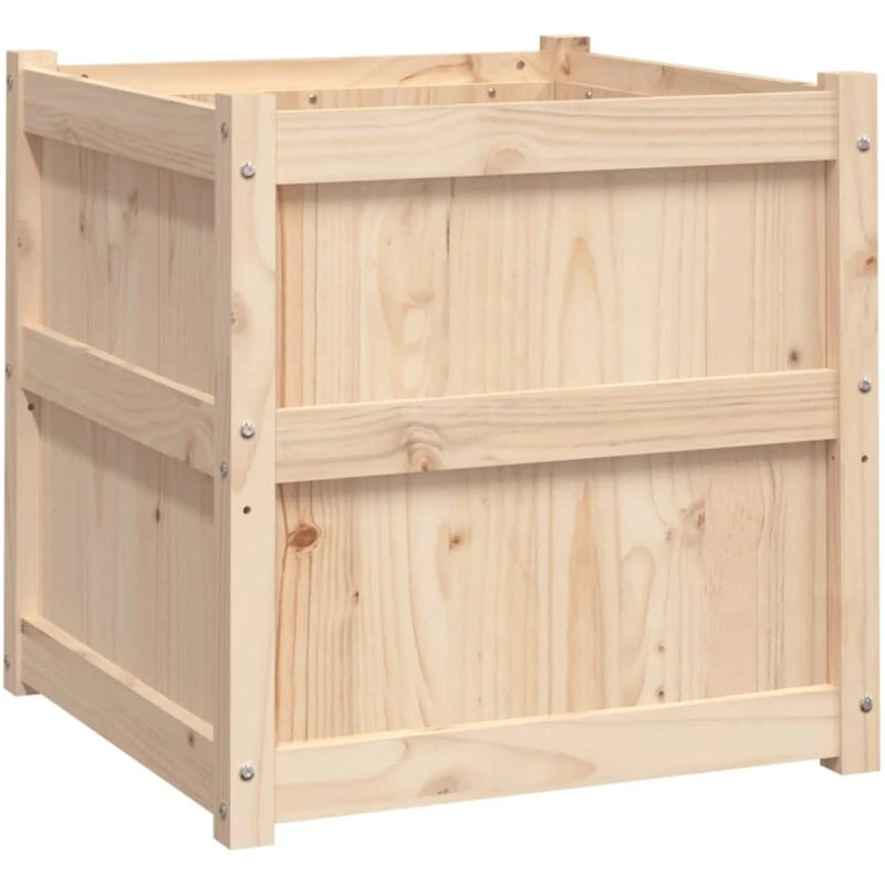 Image of vidaXL Garden Planter 60x60x60cm Solid Wood Pine, Brown 837424