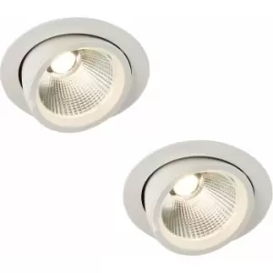 Image of 2 pack Fully Adjustable Ceiling Downlight - 36W Warm White LED - Matt White
