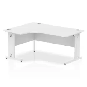 Image of Dynamic Impulse 1600mm Left Crescent Desk White Top White Cable Managed Leg MI002396