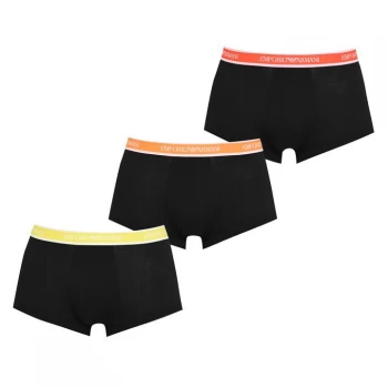 Image of Emporio Armani 3 Pack Core Logo Band Trunks Black Size M Men