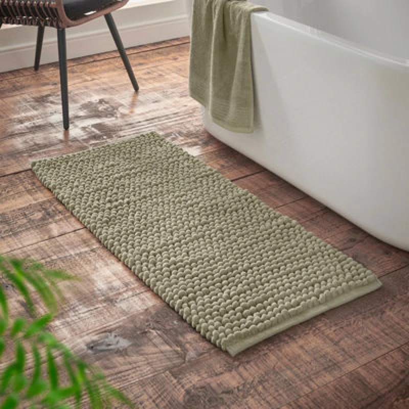 Image of Bianca 'Aspen Bobble' Bath Runner Green