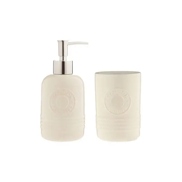 Image of Typhoon Living Cream Soap Dispenser And Tumbler Set - Typhoon 1402217