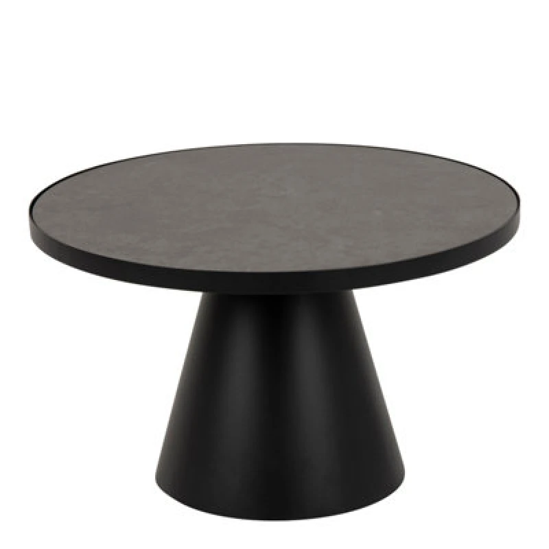 Image of Furniture To Go Soli Round Ceramic Coffee Table In Black 65.7X40Cm