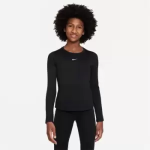 Image of Nike Therma-FIT One Big Kids (Girls') Long-Sleeve Training Top - Black