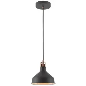 Image of Small Ceiling Dome Pendant, 1 x E27, Sand Black, Copper, White - Luminosa Lighting