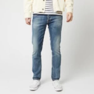 Image of Nudie Jeans Mens Grim Tim Slim Jeans - Worn in Broken - W32/L32 - Blue