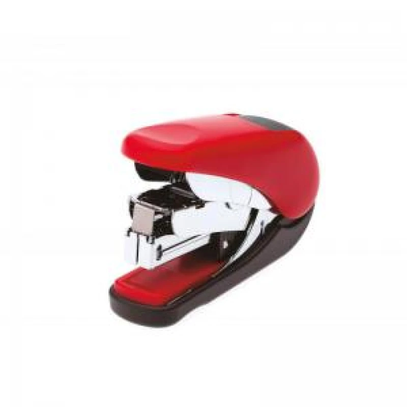 Image of Plus by Pentel Plus By Pentel Mini Stapler ST-010V Flat Clinch Power Assist Mechanism Top Loading 25 Sheet Capacity Red/Black 30593 30593