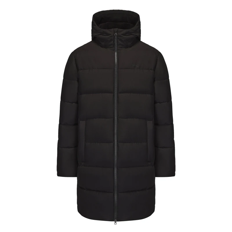 Image of Slazenger Mens Slaz Water Resistant Hooded Thigh Length Medium Puffer Jacket Black male S