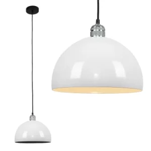 Image of Casco Chrome Pendant with White Curva Shade