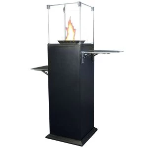 Image of Robert Dyas Muztag Qogir 516 Low Open Top Steel Star Burner Outdoor Gas Fire with Side Tables