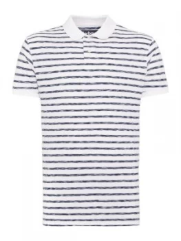 Image of Mens Barbour Space Dye Stripe Polo White