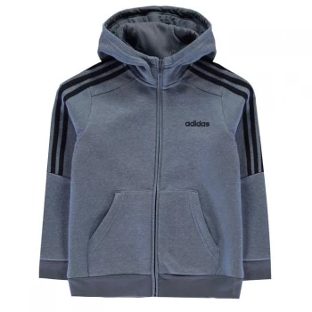 Image of adidas adidas Boys 3-Stripes Full Zip Track Top Hoodie - LtBlueMarl/Navy