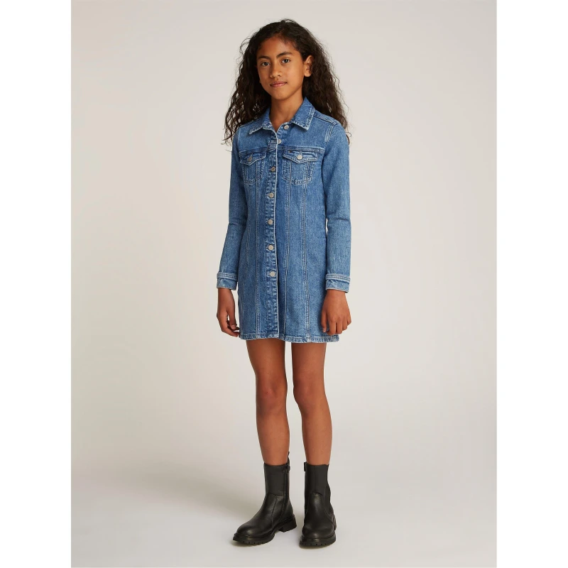 Image of Tommy Hilfiger DENIM DRESS LS - Blue Blue 13 - 14 Years