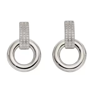 Image of Sterling Silver Cubic Zirconia Hoop Earrings