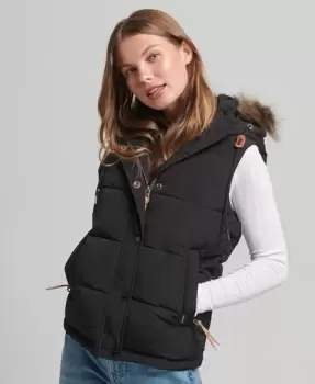 Image of Superdry Womens Everest Faux Fur Gilet Black - Size: 16