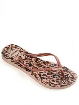 Image of Havaianas Girls Slim Animal Flip Flop - Rose Gold
