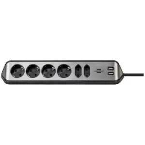 Image of Brennenstuhl 1153590610 Worktop socket Silver, Black PG connector