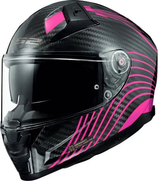Image of LS2 FF811 Vector II Carbon Flux Glossy Violet Full Face Helmet Size XL