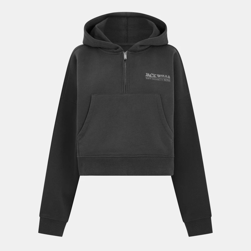Image of Jack Wills quarter Zip Hoodie - Grey Grey 6