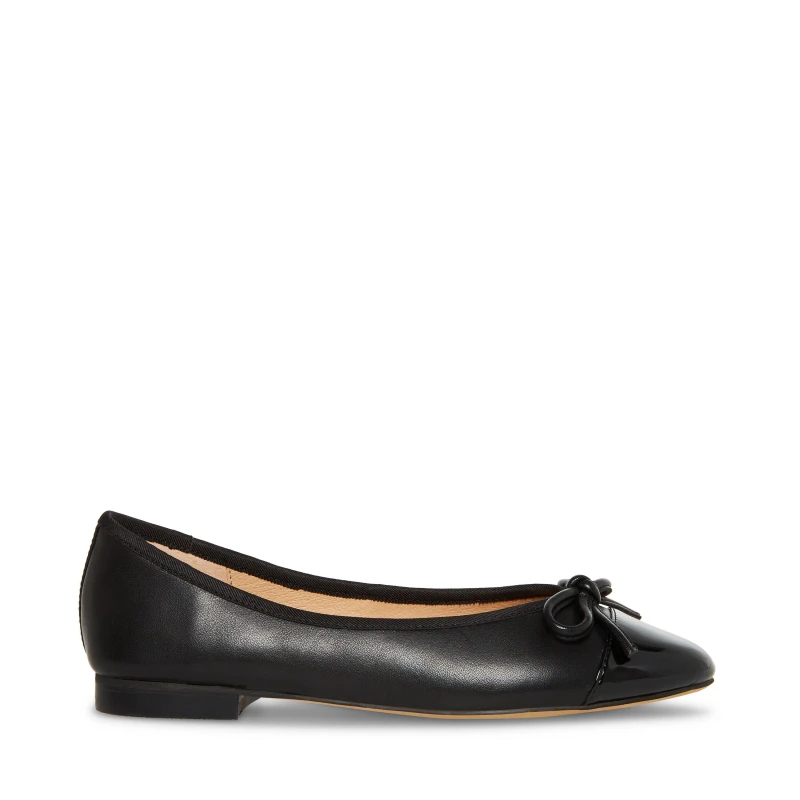 Image of Steve Madden Ellison Bow Ballet Flats Black Leather female 5 (38)