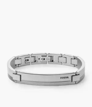 Image of Fossil Men Chevron Stainless Steel Station Bracelet