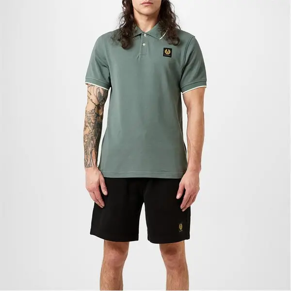 Image of BELSTAFF Tipped Polo - Green S